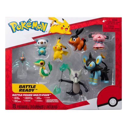 Battle Figure Set 8-Pack - Tepig, Oshowott, Snivy, Rotom, Pikachu, Snubull, Alolan Marowak, Luxio